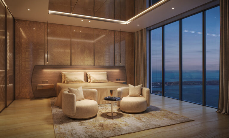 888 Brickell, Dolce&Gabbana, Gold Bedroom, JDS Development Group, by LL&Co