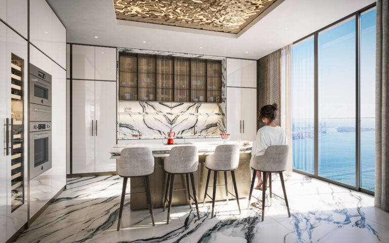 888 Brickell, Dolce&Gabbana, Miami, Kitchen White, JDS Development Group, by LL&Co
