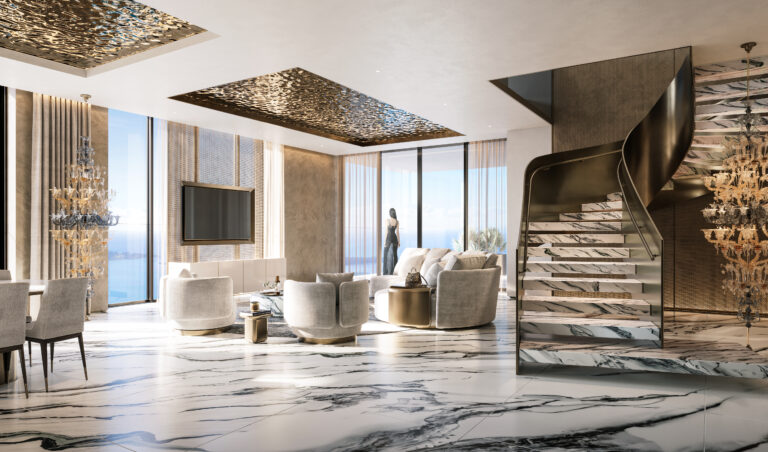888 Brickell, Dolce&Gabbana, Miami,Living White, JDS Development Group, by LL&Co