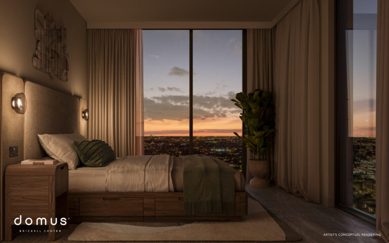 DomusBrickellCenter_Interior_Bedroom Line17 Night
