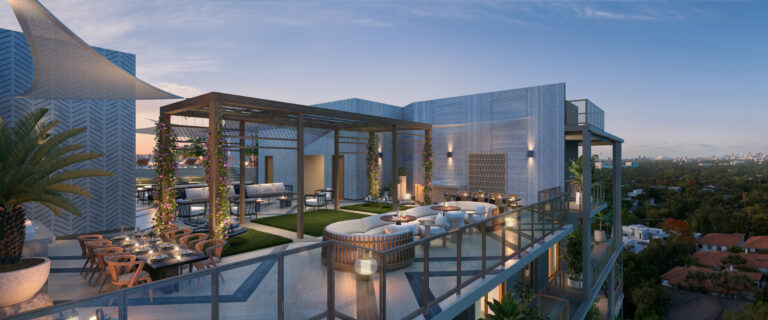 Rooftop Lounge View 2 - Dusk